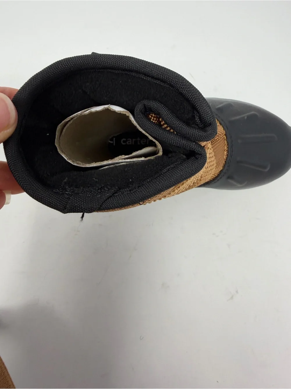 Carter's Toddler Light Up Brown and Black Toddler Winter Snow Boots